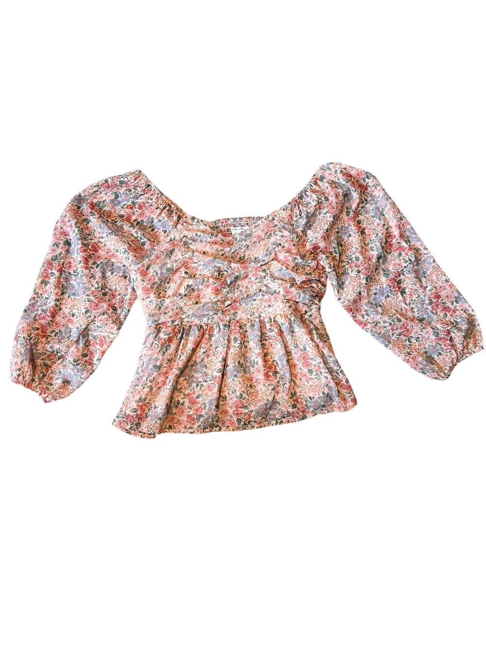 American Eagle Floral Peasant Blouse